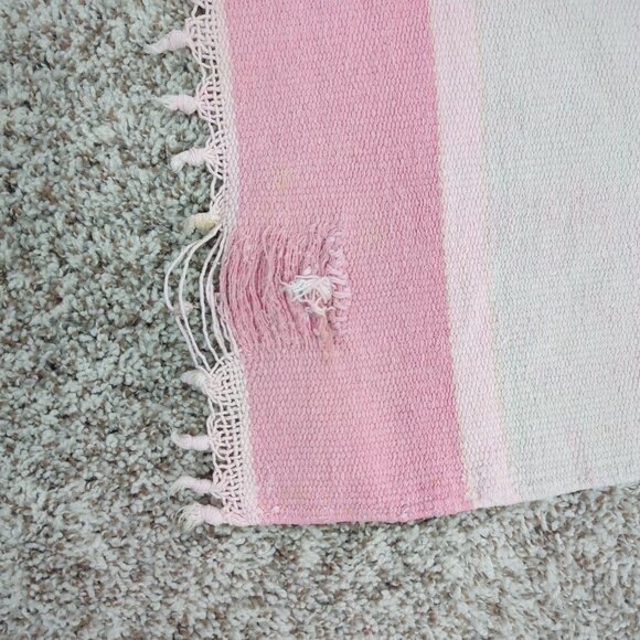 Vintage Pink Rug Indigenous Tapestry Knit Western Southwest - Picture 3 of 9